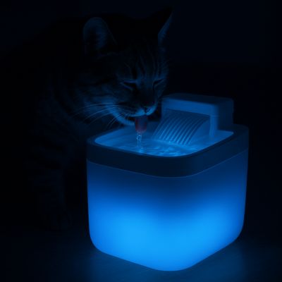 Fontaine a eau chat | GLYCINE ™ Blanche à LED - My Little Kat