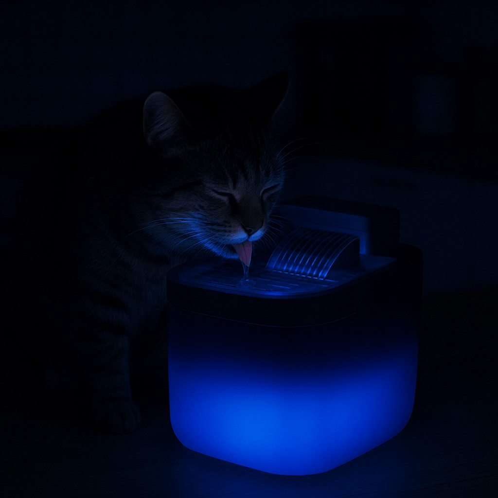 Fontaine a eau chat | GLYCINE ™ Noire à LED - My Little Kat