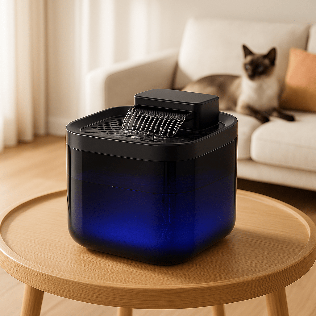 Fontaine a eau chat | GLYCINE ™ Noire à LED - My Little Kat