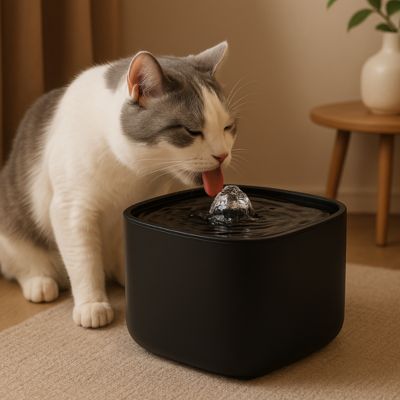 Fontaine à eau pour chat | PIVOINE™ Noire à LED - My Little Kat