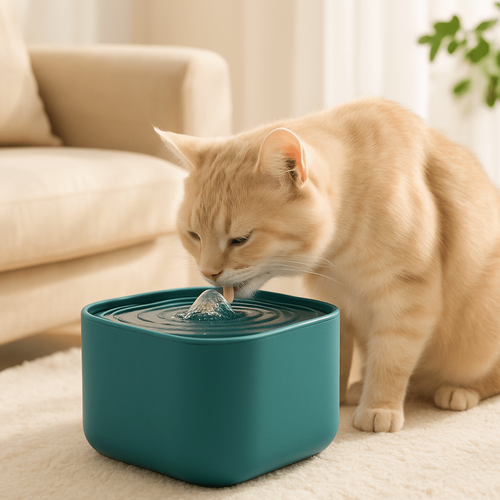Fontaine à eau pour chat | PIVOINE™ Verte à LED - My Little Kat