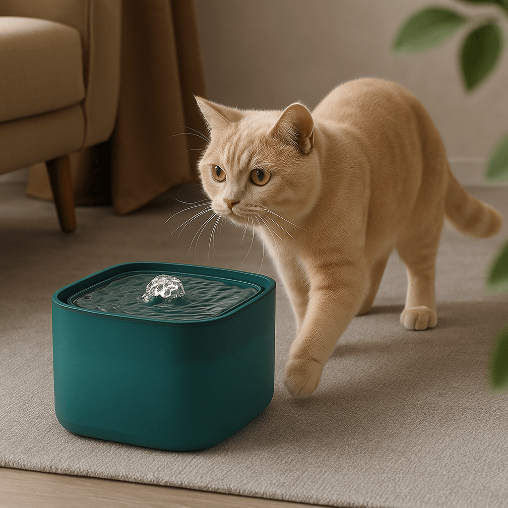 Fontaine à eau pour chat | PIVOINE™ Verte à LED - My Little Kat