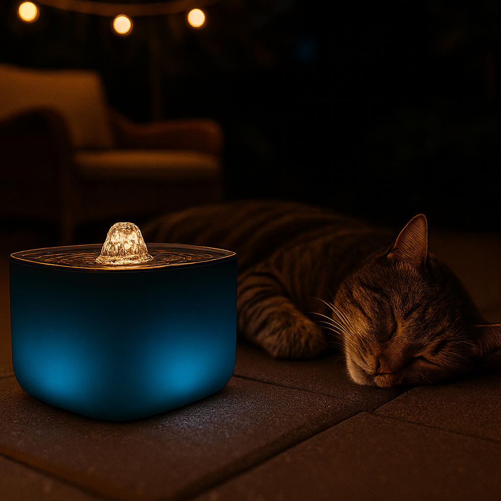 Fontaine à eau pour chat | PIVOINE™ Verte à LED - My Little Kat