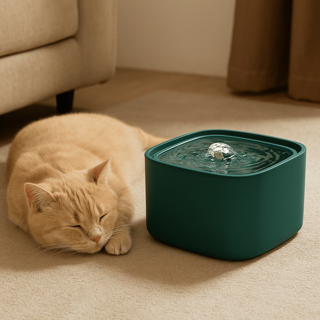 Fontaine à eau pour chat | PIVOINE™ Verte à LED - My Little Kat