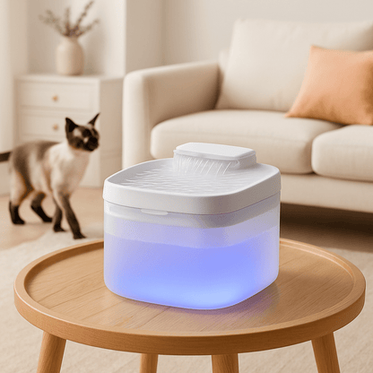 Fontaine a eau chat | GLYCINE ™ Blanche à LED - My Little Kat