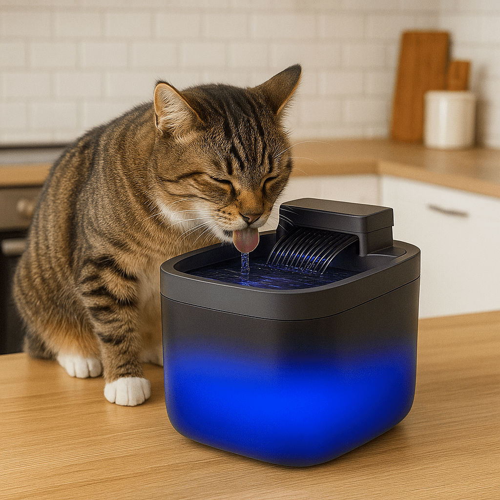 Fontaine a eau chat | GLYCINE ™ Noire à LED - My Little Kat