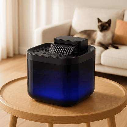 Fontaine a eau chat | GLYCINE ™ Noire à LED - My Little Kat