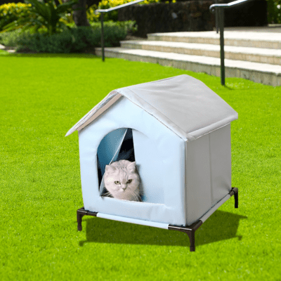 Maison pour Chat Extérieur | LAMI Bleu - My Little Kat