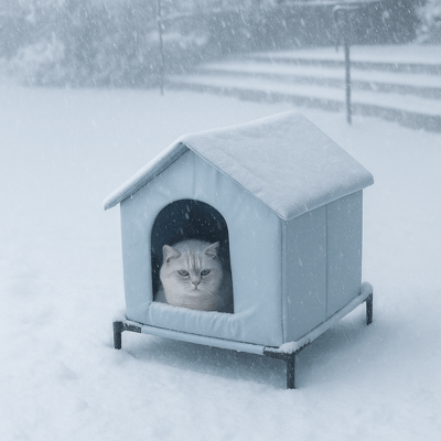 Maison pour Chat Extérieur | LAMI Bleu - My Little Kat
