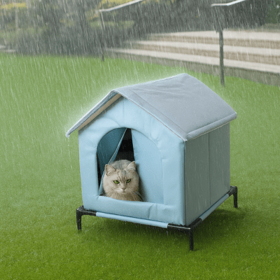 Maison pour Chat Extérieur | LAMI Bleu - My Little Kat