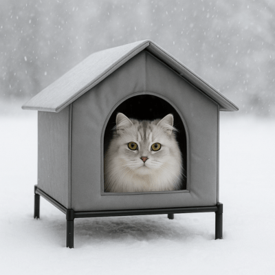 Maison pour Chat Extérieur | LAMI Gris - My Little Kat