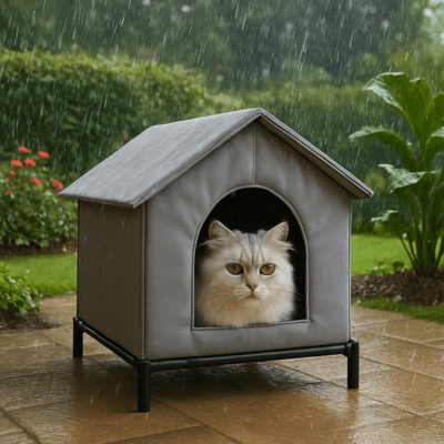 Maison pour Chat Extérieur | LAMI Gris - My Little Kat