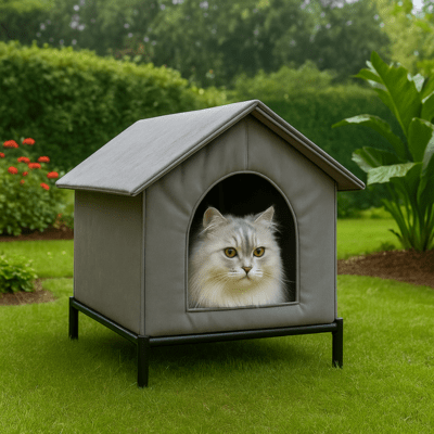 Maison pour Chat Extérieur | LAMI Gris - My Little Kat